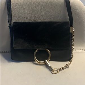 Small Faye leather/suede shoulder bag